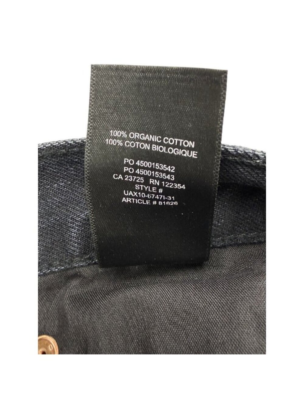 DENIM FORUM Aritzia The Joni High Rise Loose 32L Size 25 Black Eyeliner - Picture 5 of 8